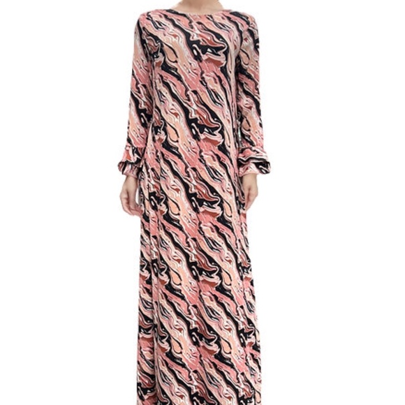 DEVORAH'S SECRET Maxi Dress Abstract Pink Print - Picture 9 of 9